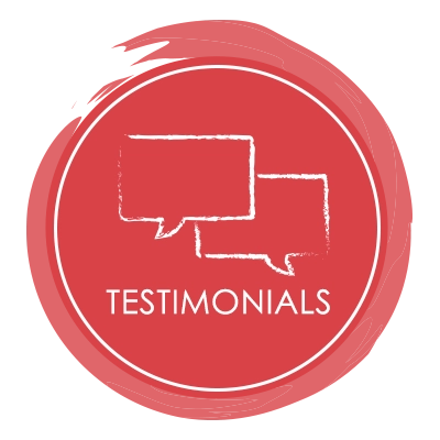 Watercolor red testimonial